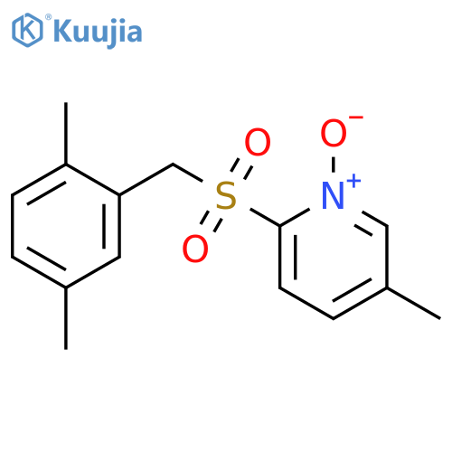 Pyridine, 2-[[(2,5-dimethylphenyl)methyl]sulfonyl]-5-methyl-, 1-oxide structure