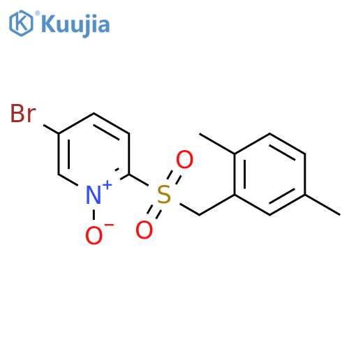 Pyridine, 5-bromo-2-[[(2,5-dimethylphenyl)methyl]sulfonyl]-, 1-oxide structure