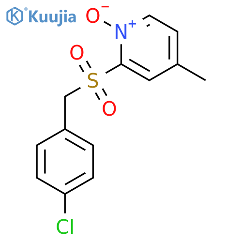 Pyridine, 2-[[(4-chlorophenyl)methyl]sulfonyl]-4-methyl-, 1-oxide structure