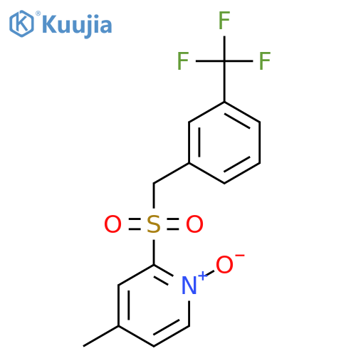 Pyridine, 4-methyl-2-[[[3-(trifluoromethyl)phenyl]methyl]sulfonyl]-, 1-oxide structure