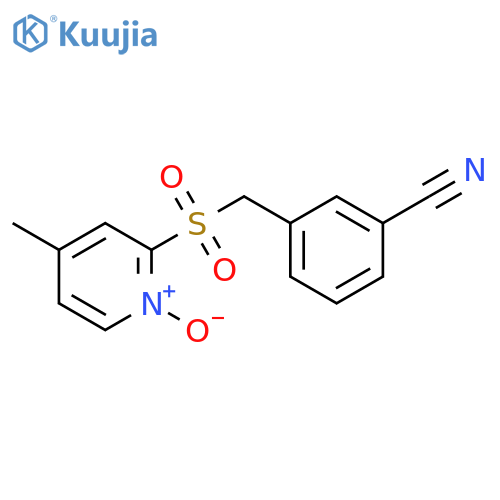 Benzonitrile, 3-[[(4-methyl-1-oxido-2-pyridinyl)sulfonyl]methyl]- structure