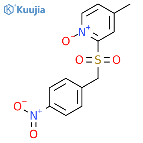Pyridine, 4-methyl-2-[[(4-nitrophenyl)methyl]sulfonyl]-, 1-oxide structure