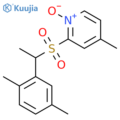 Pyridine, 2-[[1-(2,5-dimethylphenyl)ethyl]sulfonyl]-4-methyl-, 1-oxide structure