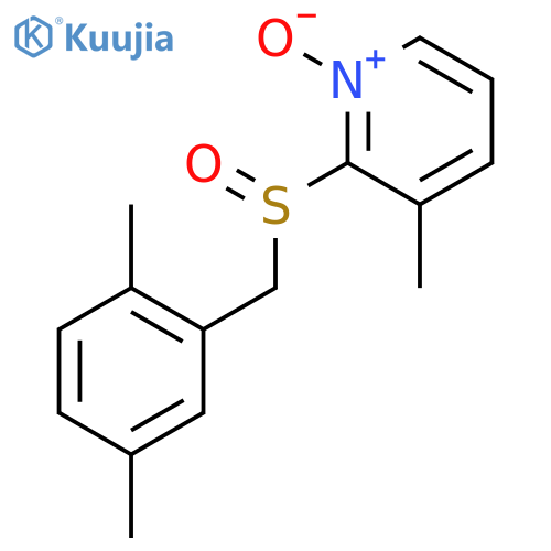 Pyridine, 2-[[(2,5-dimethylphenyl)methyl]sulfinyl]-3-methyl-, 1-oxide structure