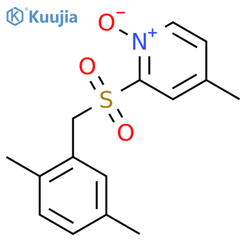 Pyridine, 2-[[(2,5-dimethylphenyl)methyl]sulfonyl]-4-methyl-, 1-oxide structure