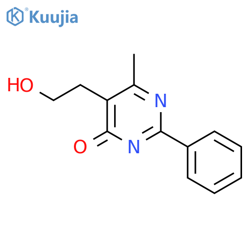 5-(2-hydroxyethyl)-6-methyl-2-phenyl-3,4-dihydropyrimidin-4-one structure