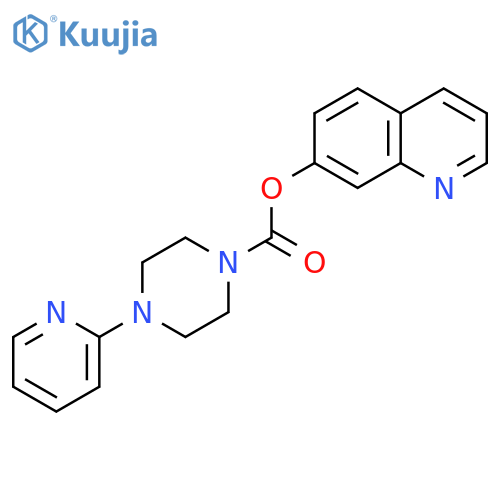 1-PIPERAZINECARBOXYLIC ACID, 4-(2-PYRIDINYL)-, 7-QUINOLINYL ESTER structure