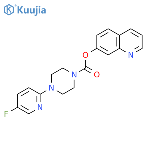 1-Piperazinecarboxylic acid, 4-(5-fluoro-2-pyridinyl)-, 7-quinolinyl ester structure
