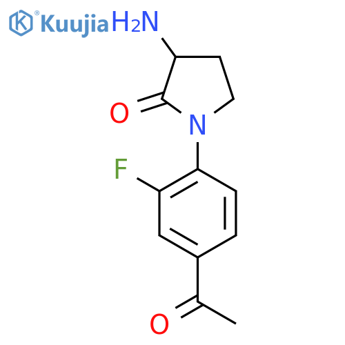 2-PYRROLIDINONE, 1-(4-ACETYL-2-FLUOROPHENYL)-3-AMINO- structure