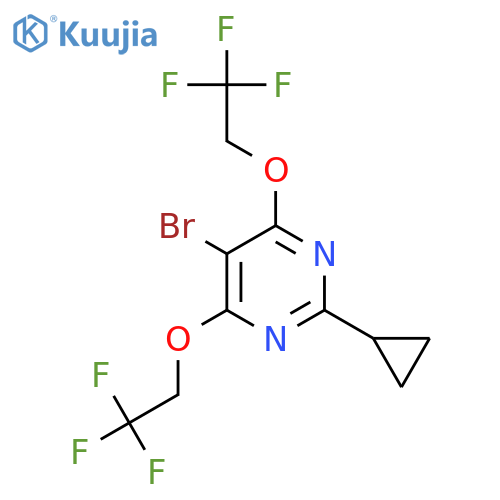 Pyrimidine, 5-bromo-2-cyclopropyl-4,6-bis(2,2,2-trifluoroethoxy)- structure