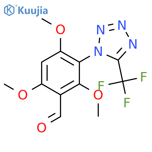 BENZALDEHYDE, 2,4,6-TRIMETHOXY-3-[5-(TRIFLUOROMETHYL)-1H-TETRAZOL-1-YL]- structure