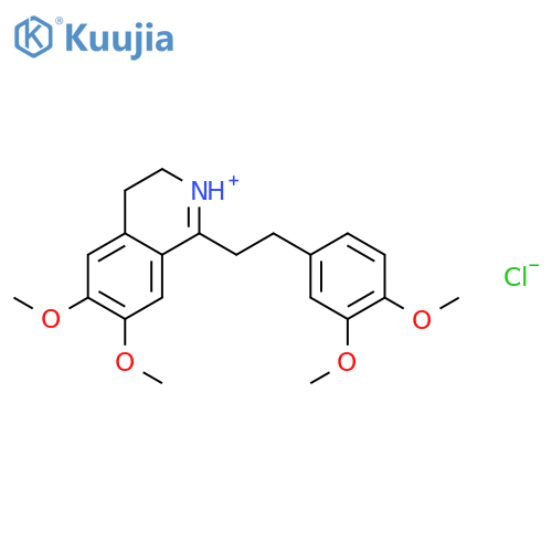 1-[2-(3,4-dimethoxyphenyl)ethyl]-6,7-dimethoxy-3,4-dihydroisoquinolinium chloride structure