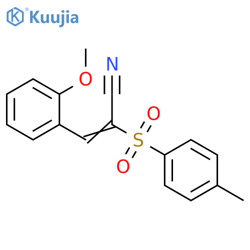 (2E)-3-(2-methoxyphenyl)-2-(4-methylbenzenesulfonyl)prop-2-enenitrile structure