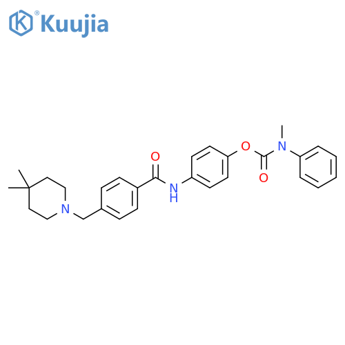 Carbamic acid, methylphenyl-,4-[[4-[(4,4-dimethyl-1-piperidinyl)methyl]benzoyl]amino]phenyl ester structure