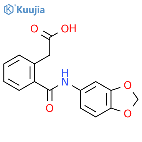 2-{2-(1,3-Benzodioxol-5-ylamino)-carbonylphenyl}acetic acid structure