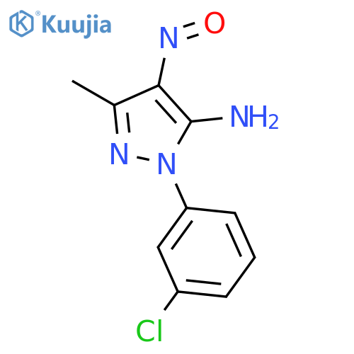 1H-Pyrazol-5-amine, 1-(3-chlorophenyl)-3-methyl-4-nitroso- structure