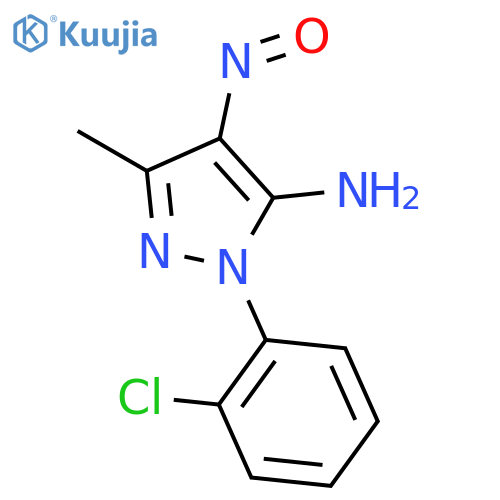 1H-Pyrazol-5-amine, 1-(2-chlorophenyl)-3-methyl-4-nitroso- structure