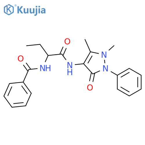 N-{1-[(1,5-dimethyl-3-oxo-2-phenyl-2,3-dihydro-1H-pyrazol-4-yl)amino]-1-oxobutan-2-yl}benzamide structure