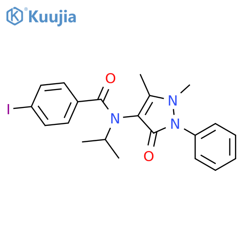Benzamide,N-(2,3-dihydro-1,5-dimethyl-3-oxo-2-phenyl-1H-pyrazol-4-yl)-4-iodo-N-(1-methylethyl)- structure