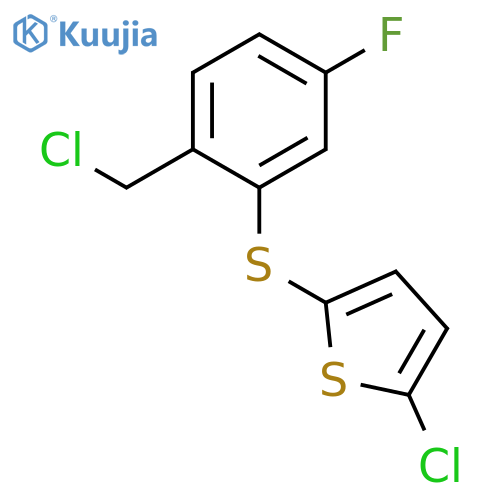 THIOPHENE, 2-CHLORO-5-[[2-(CHLOROMETHYL)-5-FLUOROPHENYL]THIO]- structure
