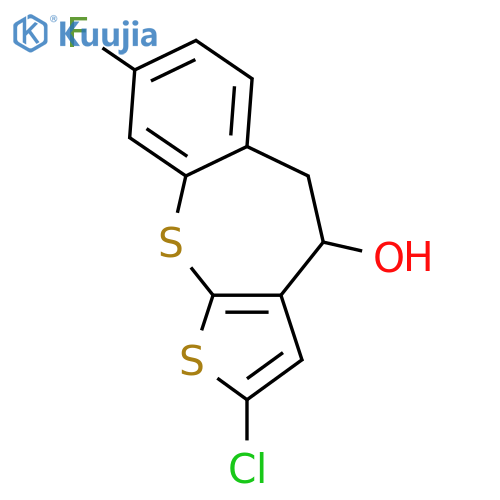 Thieno[2,3-b][1]benzothiepin-4-ol, 2-chloro-8-fluoro-4,5-dihydro- structure