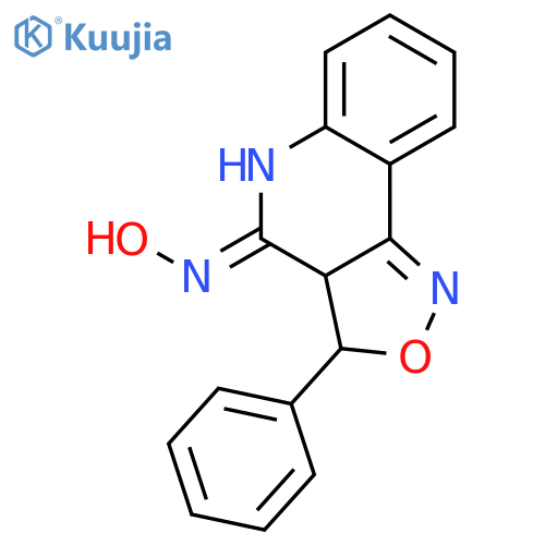 Isoxazolo[4,3-c]quinolin-4(5H)-one, 3,3a-dihydro-3-phenyl-, oxime structure