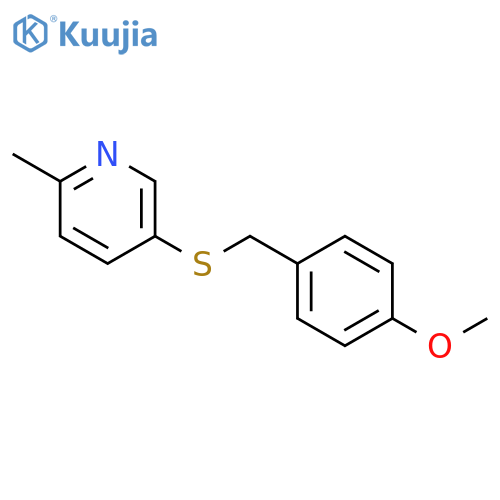 Pyridine, 5-[[(4-methoxyphenyl)methyl]thio]-2-methyl- structure