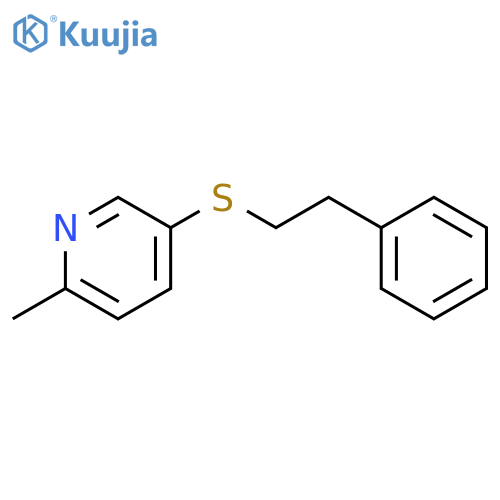 Pyridine,2-methyl-5-[(2-phenylethyl)thio]- structure