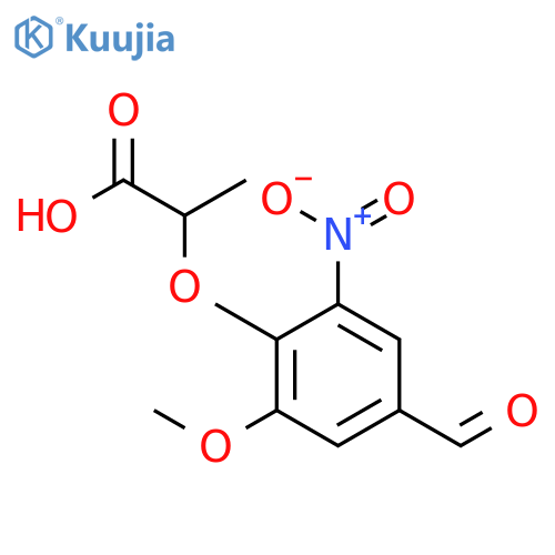 2-(4-Formyl-2-methoxy-6-nitrophenoxy)propanoic acid structure