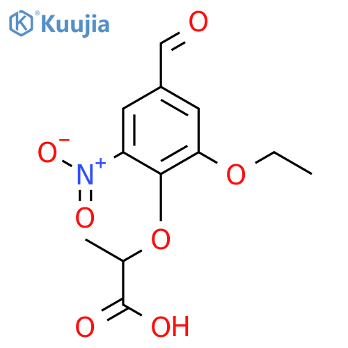 2-(2-Ethoxy-4-formyl-6-nitrophenoxy)propanoic acid structure