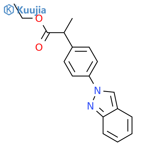 Benzeneacetic acid,4-(2H-indazol-2-yl)-a-methyl-, ethyl ester structure