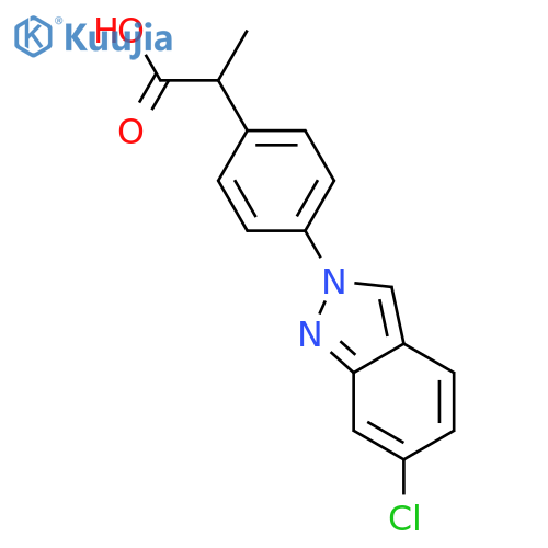 Benzeneacetic acid,4-(6-chloro-2H-indazol-2-yl)-a-methyl- structure