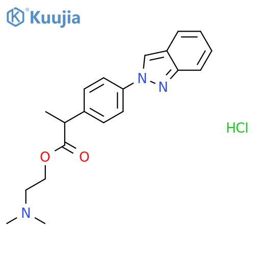 2-(dimethylamino)ethyl 2-[4-(2H-indazol-2-yl)phenyl]propanoate hydrochloride structure