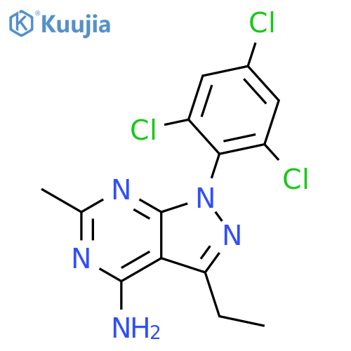 1H-Pyrazolo[3,4-d]pyrimidin-4-amine,3-ethyl-6-methyl-1-(2,4,6-trichlorophenyl)- structure