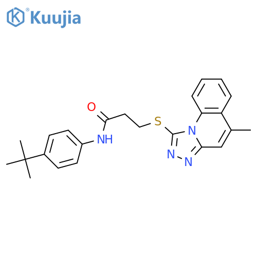 N-(4-tert-butylphenyl)-3-({5-methyl-1,2,4triazolo4,3-aquinolin-1-yl}sulfanyl)propanamide structure