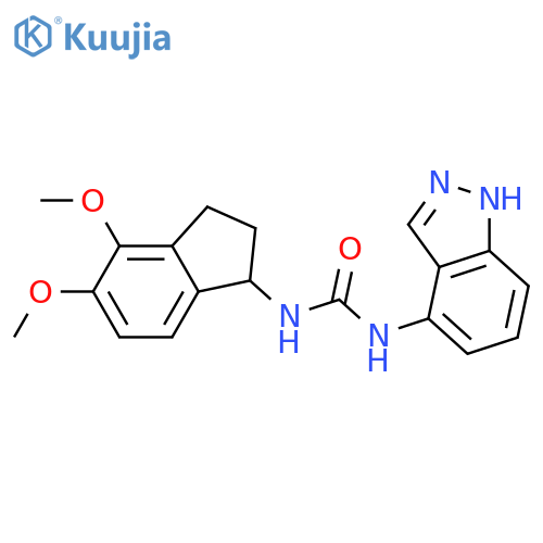 UREA, N-(2,3-DIHYDRO-4,5-DIMETHOXY-1H-INDEN-1-YL)-N'-1H-INDAZOL-4-YL- structure
