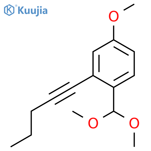 Benzene, 1-(dimethoxymethyl)-4-methoxy-2-(1-pentynyl)- structure