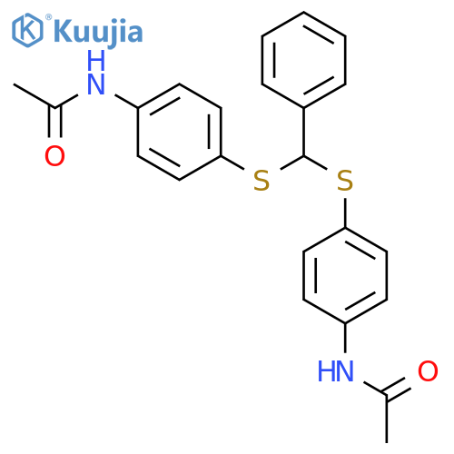 N-[4-[(4-acetamidophenyl)sulfanyl-phenylmethyl]sulfanylphenyl]acetamide structure