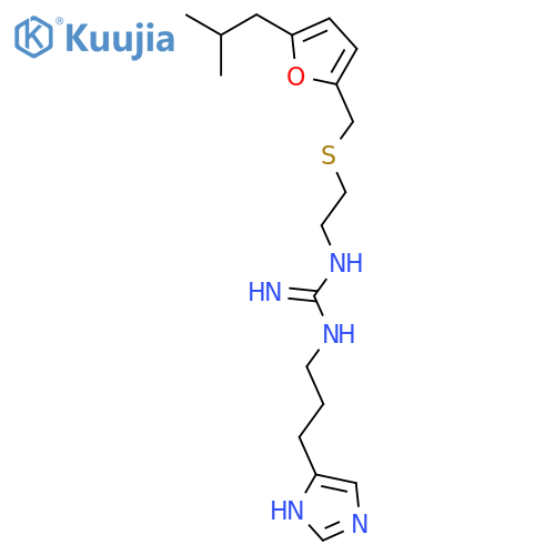 1-[2-[5-(2-Methylpropyl)-2-furanylmethylthio]ethyl]-3-[3-(1H-imidazol-5-yl)propyl]guanidine structure