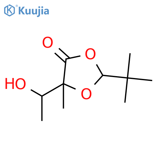 1,3-Dioxolan-4-one, 2-(1,1-dimethylethyl)-5-(1-hydroxyethyl)-5-methyl- structure