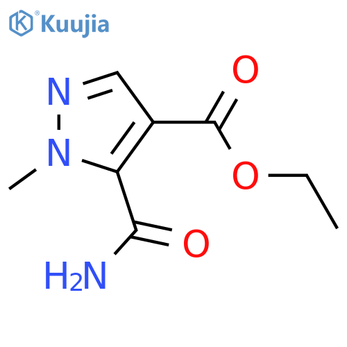 Ethyl 5-carbamoyl-1-methyl-1H-pyrazole-4-carboxylate structure