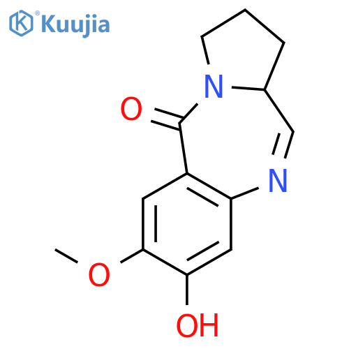 (11aS)-1,2,3,11a-tetrahydro-8-hydroxy-7-methoxy-5H-Pyrrolo[2,1-c][1,4]benzodiazepin-5-one structure