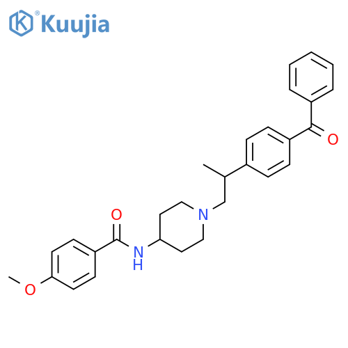Benzamide, N-[1-[2-(4-benzoylphenyl)propyl]-4-piperidinyl]-4-methoxy- structure