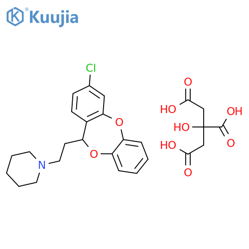 1-[2-(3-chloro-11H-dibenzo[b,e][1,4]dioxepin-11-yl)ethyl]piperidine 2-hydroxypropane-1,2,3-tricarboxylate (salt) structure
