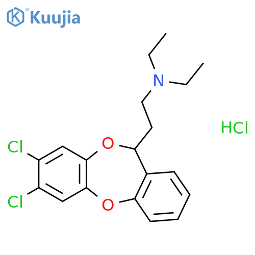 2-(7,8-dichloro-11H-dibenzo[b,e][1,4]dioxepin-11-yl)-N,N-diethylethanamine hydrochloride structure