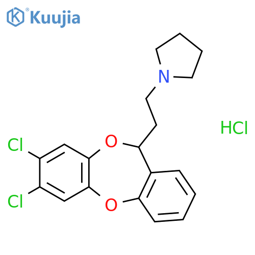 1-[2-(7,8-dichloro-11H-dibenzo[b,e][1,4]dioxepin-11-yl)ethyl]pyrrolidine hydrochloride structure