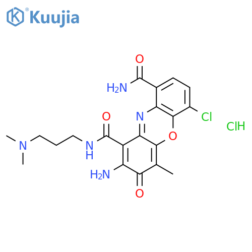 3H-Phenoxazine-1,9-dicarboxamide, 2-amino-6-chloro-N1-(3-(dimethylamin o)propyl)-4-methyl-3-oxo-, monohydrochloride structure