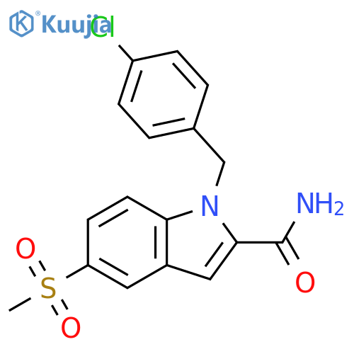1H-Indole-2-carboxamide, 1-[(4-chlorophenyl)methyl]-5-(methylsulfonyl)- structure