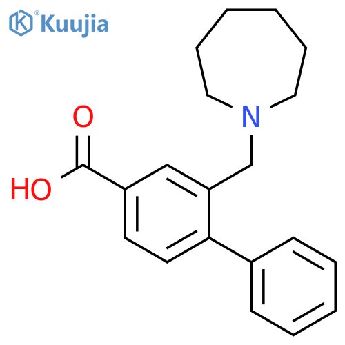 [1,1'-Biphenyl]-4-carboxylic acid, 2-[(hexahydro-1H-azepin-1-yl)methyl]- structure