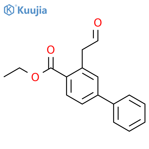 [1,1'-Biphenyl]-4-carboxylic acid, 3-(2-oxoethyl)-, ethyl ester structure